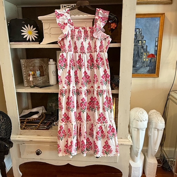 STS Sail to Sable debra smocked bodice mid dress Amy Littleson mcnitt XL - Picture 4 of 7